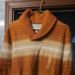 Sun + Stone Men's Shawl Collar Sweater - Burnt Orange
